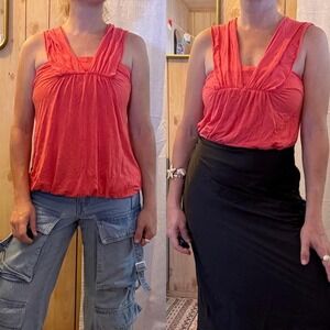 3 FOR $15 DEAL / Super soft‎ coral sleeveless top size small - PVBUNDLE
